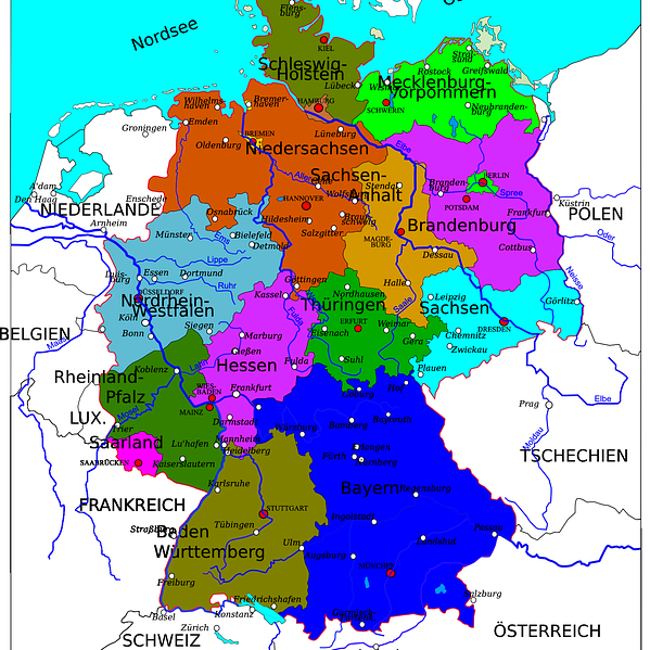 Die 16 Bundesländer